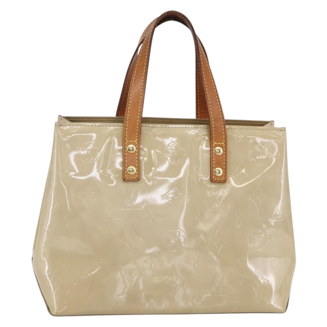 LOUIS VUITTON Monogram Vernis Reade PM Hand Bag Beige M91334 Auth: LOUIS VUITTON Monogram Vernis Reade PM Hand Bag Beige M91334 Auth Elevate your accessory collection with the LOUIS VUITTON Monogram Vernis Reade PM Hand Bag. Crafted in France from high-quality patent