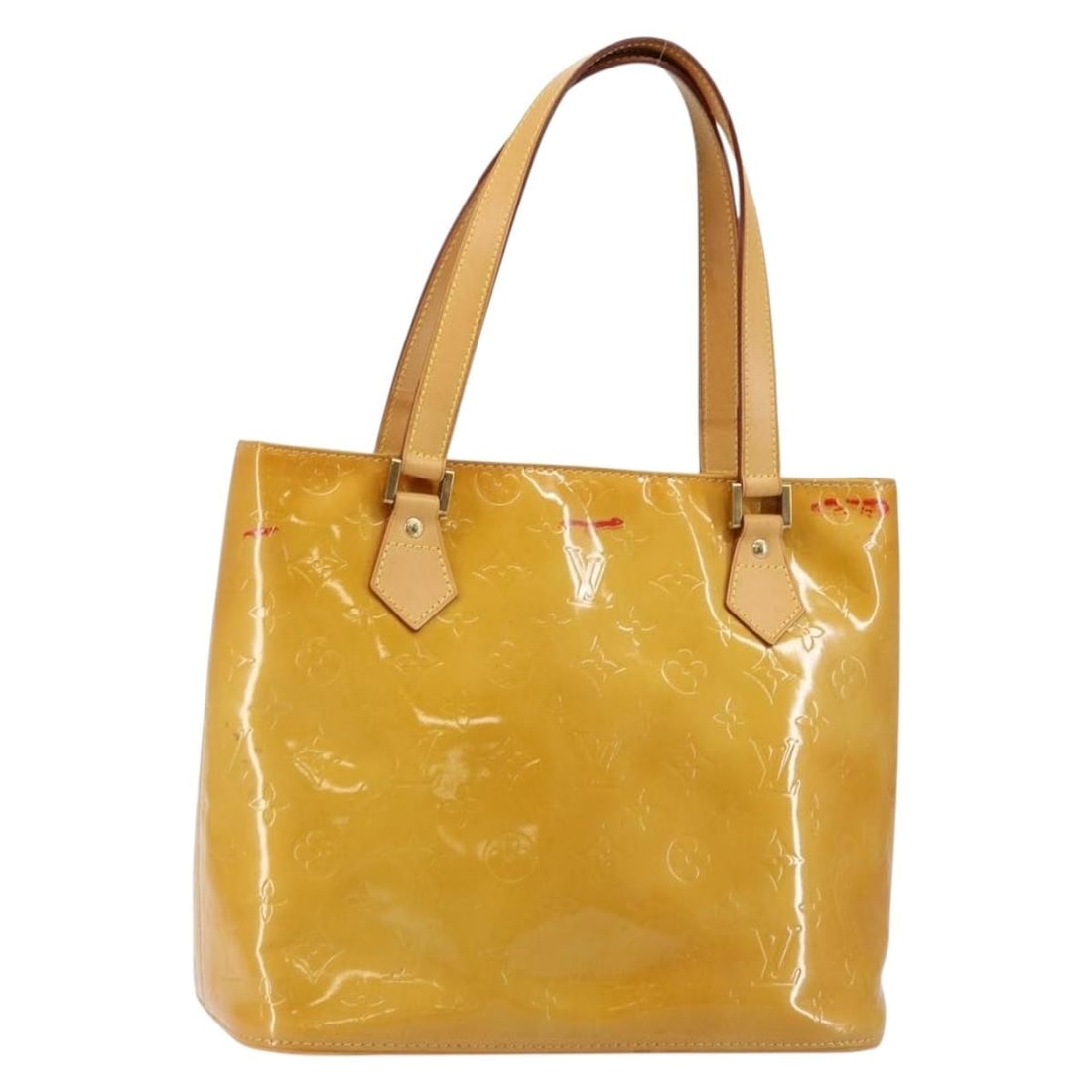 Authentic Louis Vuitton Monogram Vernis Houston Hand Bag Beige M91004: Authentic Louis Vuitton Monogram Vernis Houston Hand Bag Beige M91004 This elegant Louis Vuitton Monogram Vernis Houston Hand Bag in a sophisticated beige hue is a blend of style and functionality. Cr