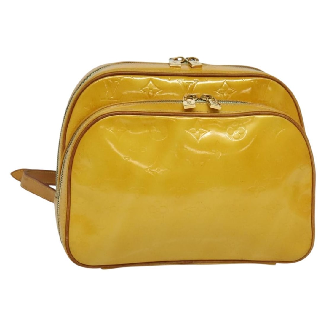 LOUIS VUITTON Monogram Vernis Marley Yellow Backpack M91040 Auth: LOUIS VUITTON Monogram Vernis Marley Yellow Backpack M91040 Auth Introducing the Louis Vuitton Monogram Vernis Marley Backpack, a stylish and functional accessory crafted in France. This eye-catching