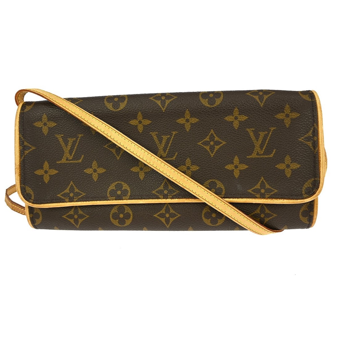 Louis Vuitton Pochette Twin GM Monogram Canvas Crossbody Bag M51852: Louis Vuitton Pochette Twin GM Monogram Canvas Crossbody Bag M51852 This stylish Louis Vuitton Monogram Pochette Twin GM Crossbody Bag is perfect for casual outings. Featuring the iconic monogram canv