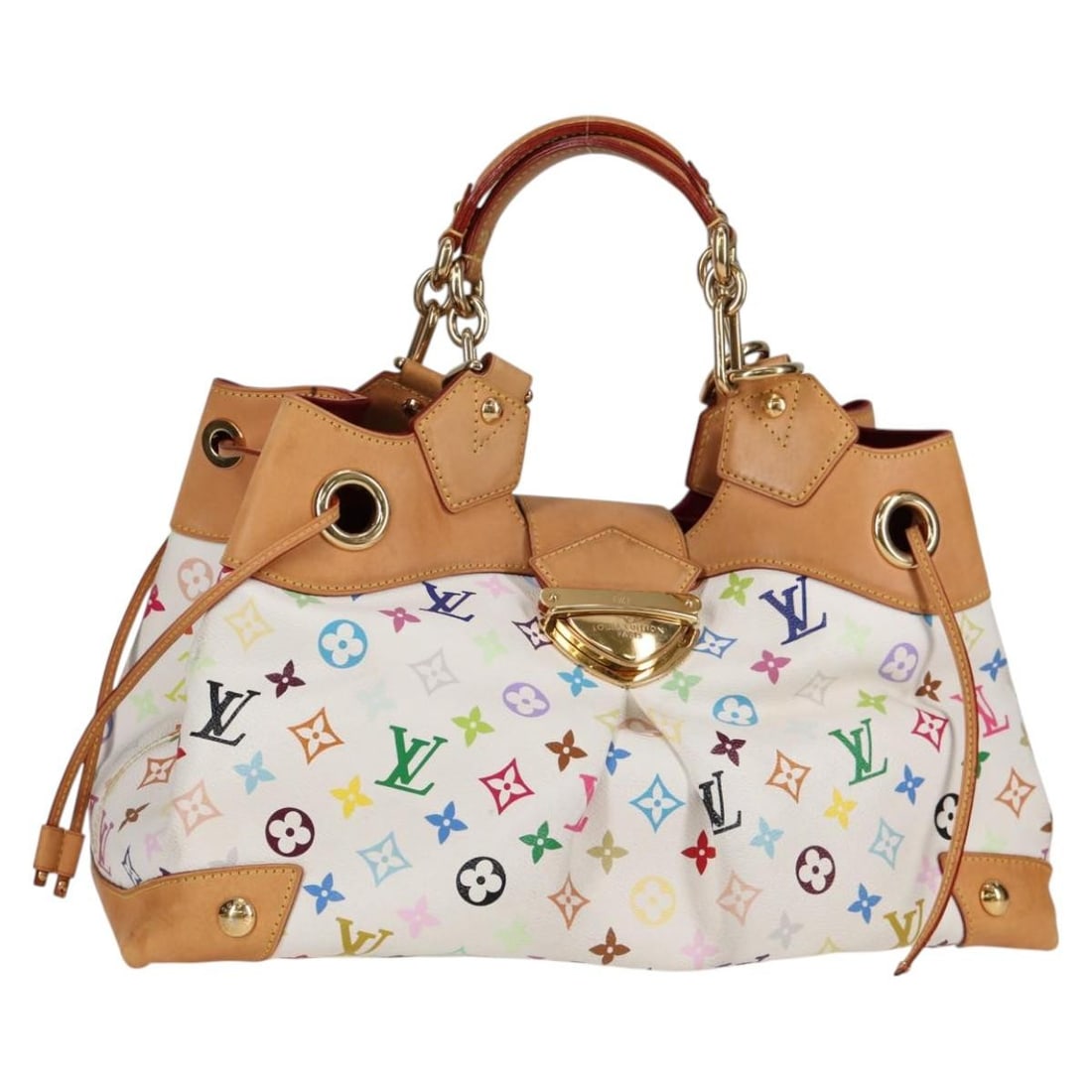 Louis Vuitton Ursula Multicolor Monogram Canvas White Tote Bag M40123: Louis Vuitton Ursula Multicolor Monogram Canvas White Tote Bag M40123 This Louis Vuitton Monogram Multicolor Ursula tote bag features a white canvas exterior with the signature Monogram Multicolor pat