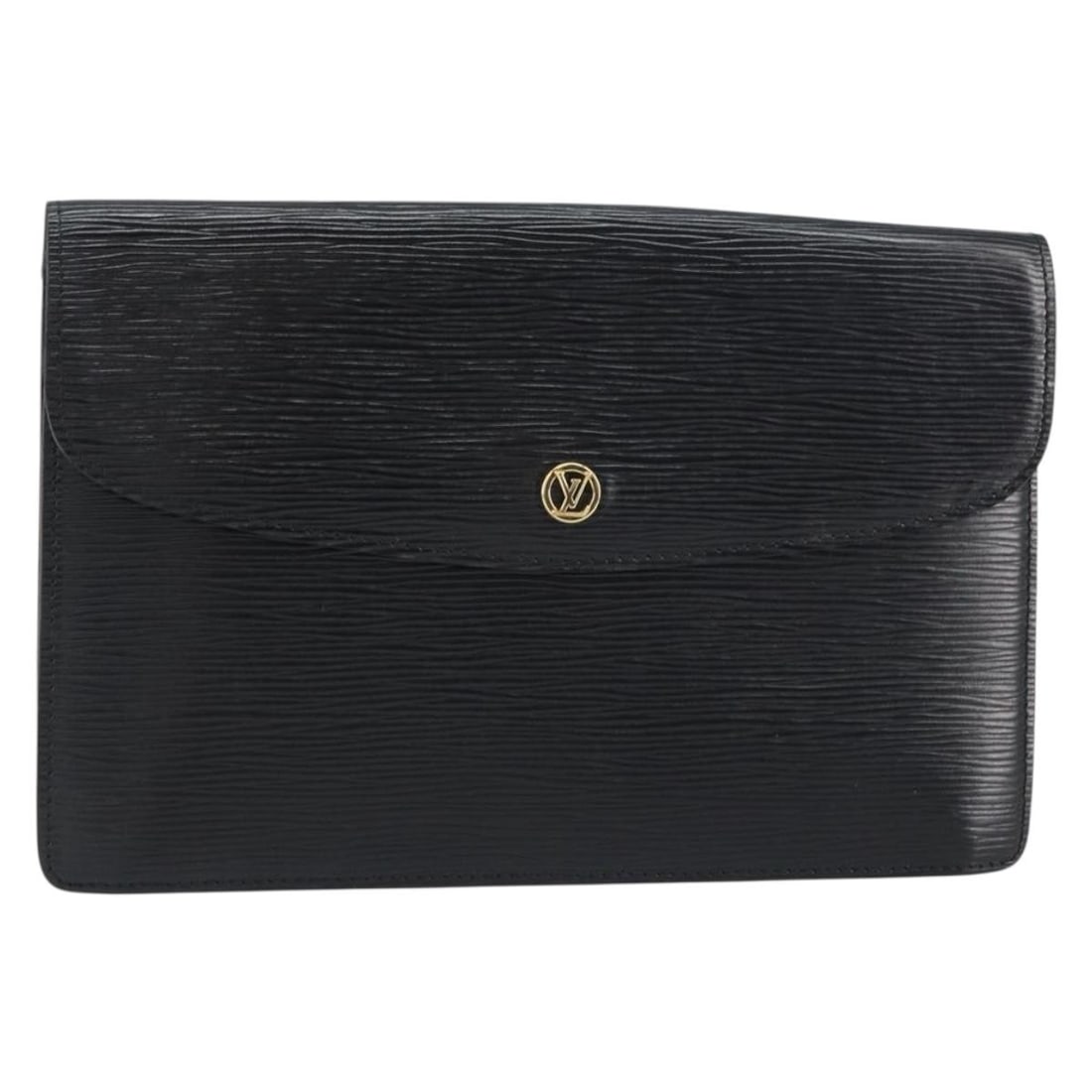Louis Vuitton Epi Montaigne 27 Clutch Bag Black M52652 Auth (1 of 18)