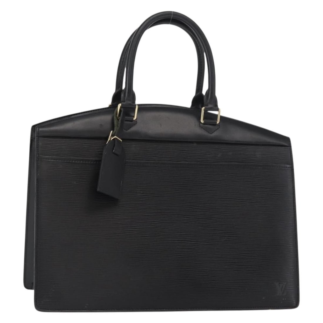 LOUIS VUITTON Epi Riviera Hand Bag Noir M48182 with Name Tag: LOUIS VUITTON Epi Riviera Hand Bag Noir M48182 with Name Tag This authentic Louis Vuitton Epi Riviera Hand Bag in Noir Black is a stylish accessory crafted from durable Epi leather. The bag features a