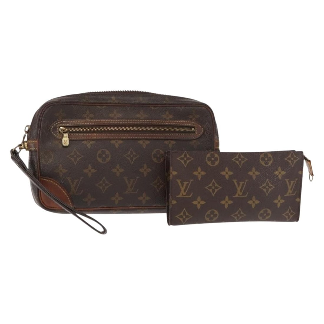 LOUIS VUITTON Monogram Pouch Set of 2 Authenticated France: LOUIS VUITTON Monogram Pouch Set of 2 Authenticated France This Louis Vuitton Monogram Pouch 2 Set is a distinguished accessory crafted in France, showcasing the iconic Monogram Canvas exterior. The p