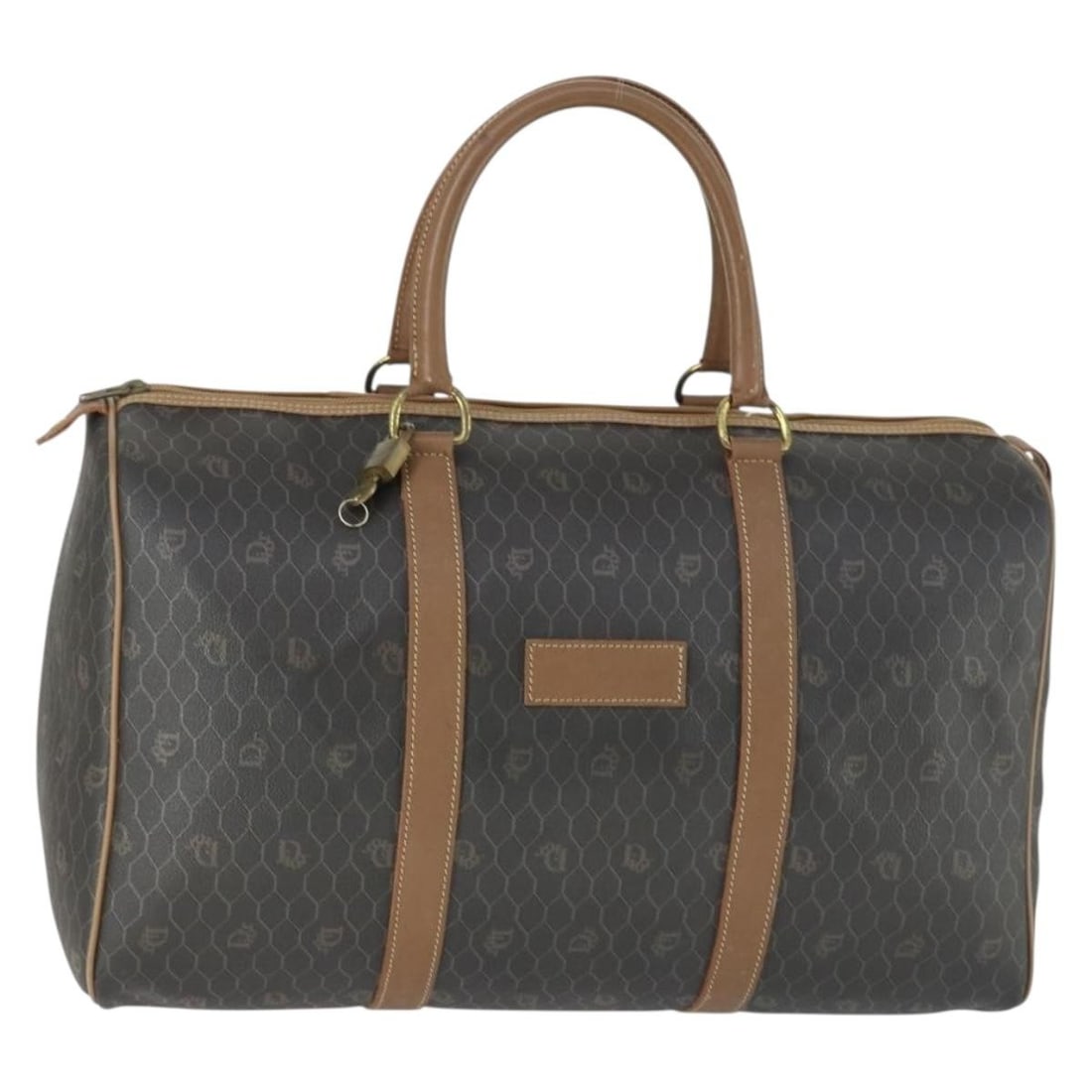 Christian Dior Black Honeycomb PVC Boston Bag Gold Tone Hardware: Christian Dior Black Honeycomb PVC Boston Bag Gold Tone Hardware This Christian Dior Boston Bag features the iconic honeycomb canvas with black and gold accents and PVC leather trim. Made in France, i