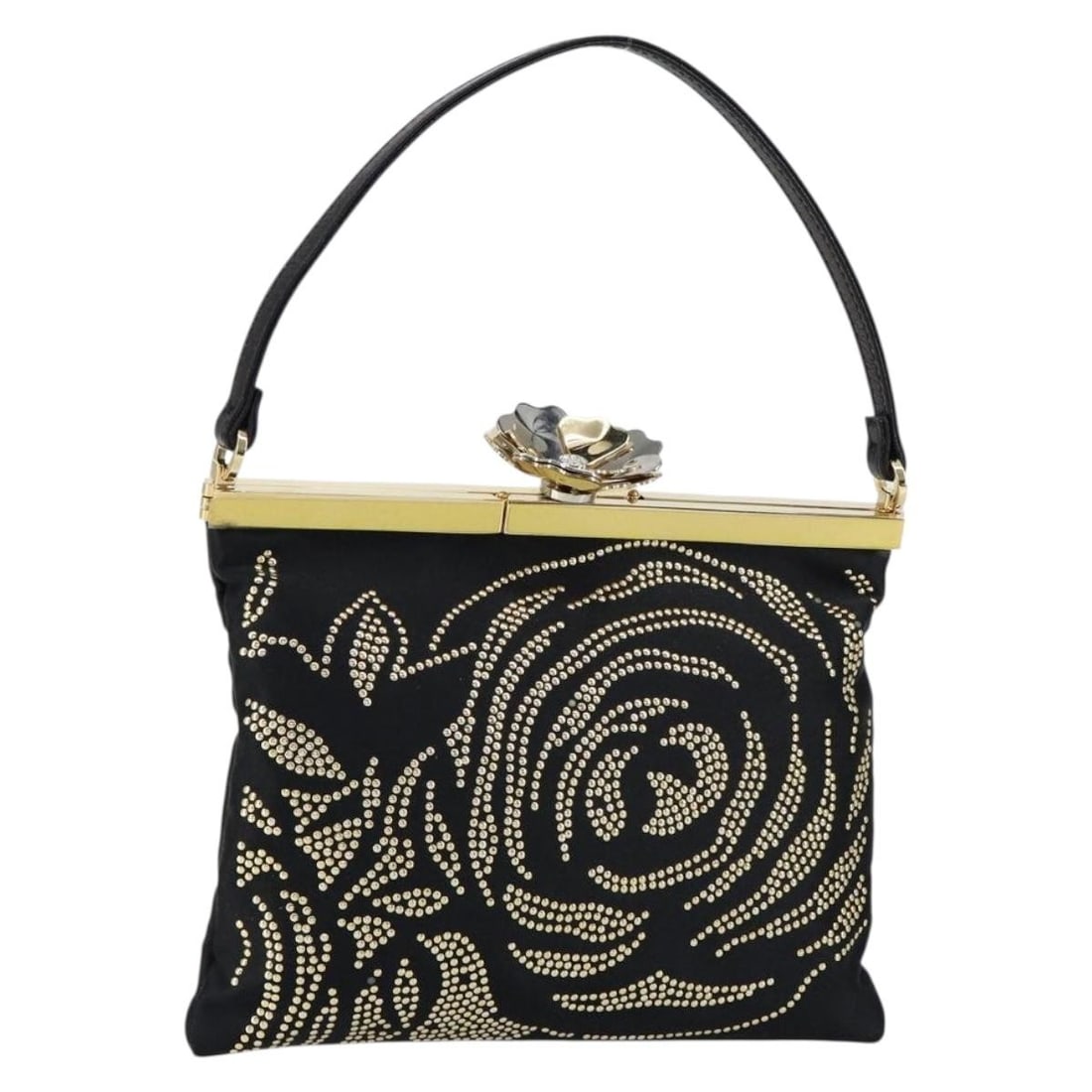 VALENTINO Satin Hand Bag Brown Gold Made in Italy: VALENTINO Satin Hand Bag Brown Gold Made in Italy This authentic VALENTINO hand bag showcases a sophisticated design crafted from luxurious satin in a rich brown and gold color combination. Measuring