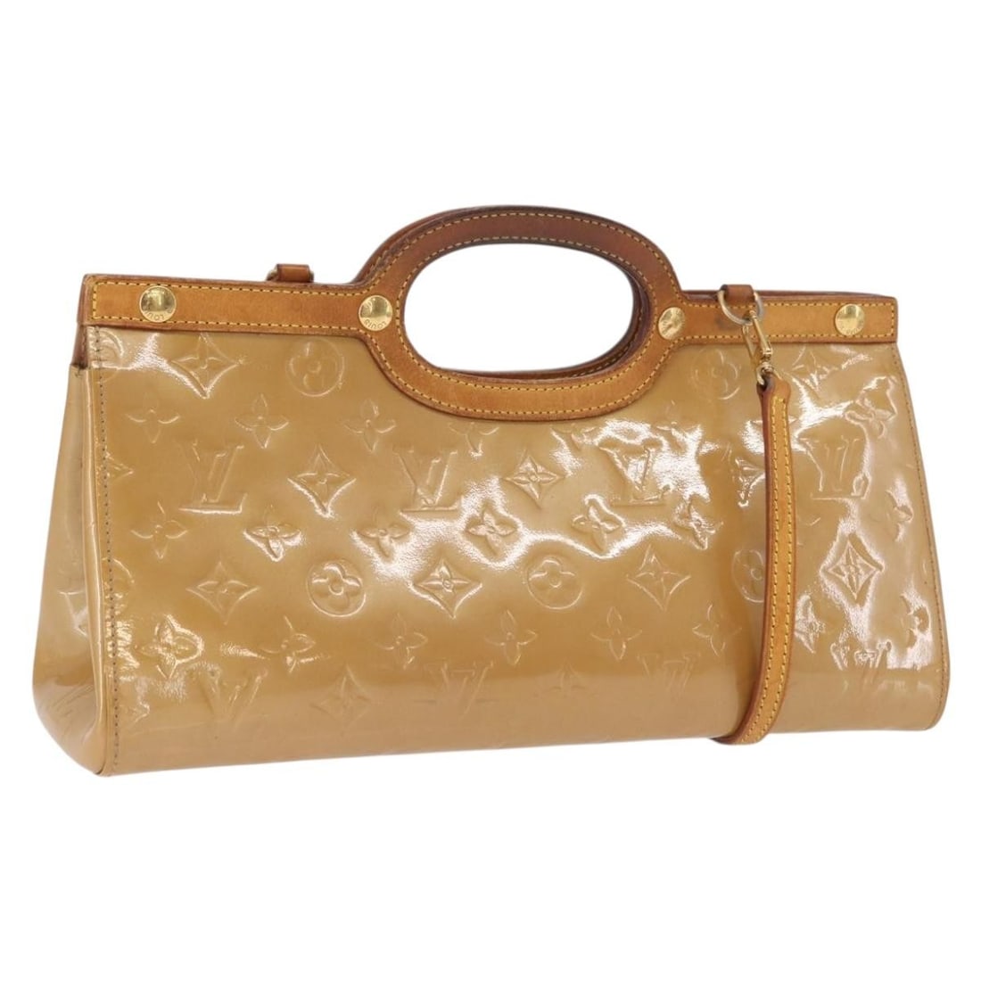 Louis Vuitton Roxbury Drive Monogram Vernis Patent Leather Bag with Strap Noisette: Louis Vuitton Roxbury Drive Monogram Vernis Patent Leather Bag with Strap Noisette This Louis Vuitton Monogram Vernis Roxbury Drive bag in Noisette patent leather offers a versatile 2-way style, funct