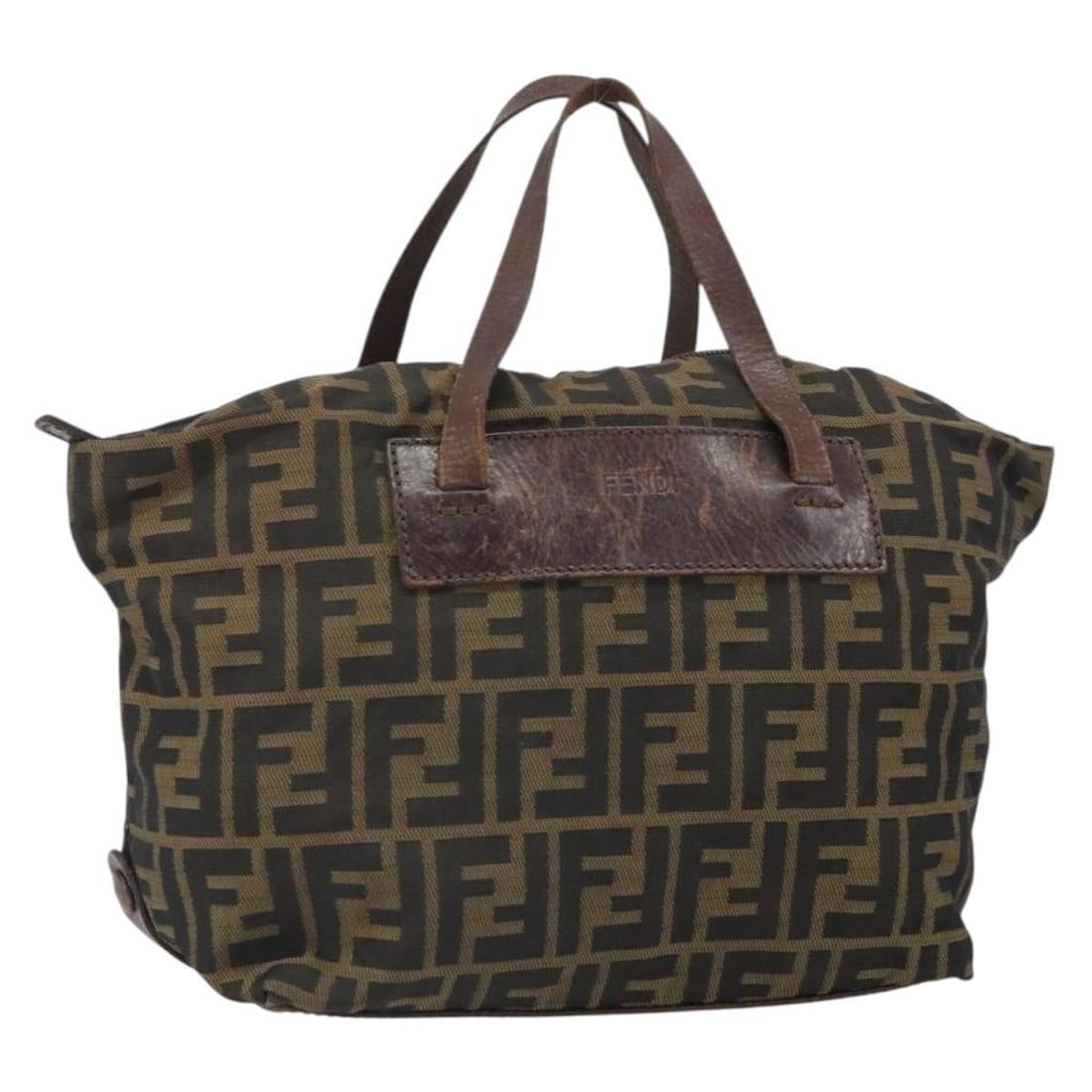 Fendi Zucca Canvas Brown Black Italian Made Handbag: Fendi Zucca Canvas Brown Black Italian Made Handbag This is a FENDI Zucca Canvas hand bag featuring the iconic brown and black Zucca pattern. Crafted in Italy, the bag is designed with a structured si
