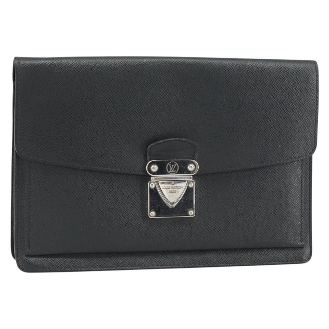 LOUIS VUITTON Taiga Belair Clutch Bag Ardoise M32592 Auth: LOUIS VUITTON Taiga Belair Clutch Bag Ardoise M32592 Auth This LOUIS VUITTON Taiga Belair Clutch Bag in Ardoise is a sophisticated accessory crafted from premium Taiga leather. With a sleek design, it