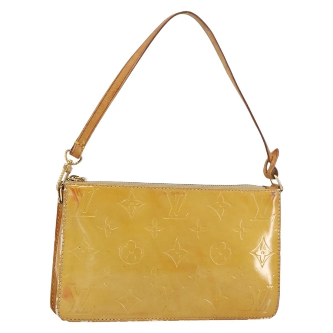 LOUIS VUITTON Monogram Vernis Lexington Pouch Beige M91010 Auth: LOUIS VUITTON Monogram Vernis Lexington Pouch Beige M91010 Auth This LOUIS VUITTON Monogram Vernis Lexington Pouch is a stylish accessory crafted in France from high-quality patent leather in a sophis