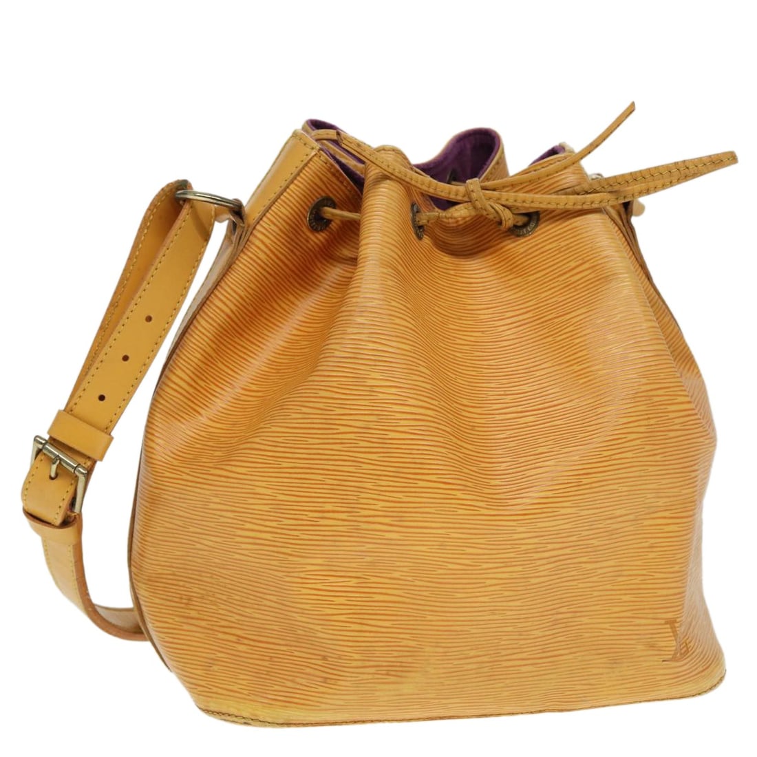 Louis Vuitton Epi Petit Noe Yellow Shoulder Bag M44109 Auth France: Louis Vuitton Epi Petit Noe Yellow Shoulder Bag M44109 Auth France The LOUIS VUITTON Epi Petit Noe Shoulder Bag is a stylish accessory crafted from durable Epi leather in a vibrant yellow hue. This sh