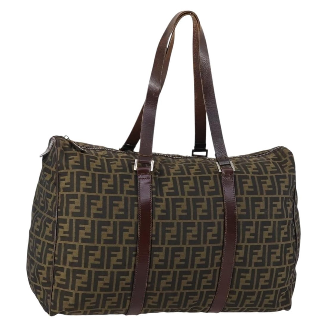 FENDI Zucca Canvas Boston Bag Black Brown Authentic Italy: FENDI Zucca Canvas Boston Bag Black Brown Authentic Italy Discover the iconic Fendi Zucca Canvas Boston Bag, a perfect blend of style and functionality. Crafted in Italy, this luxurious handbag featur