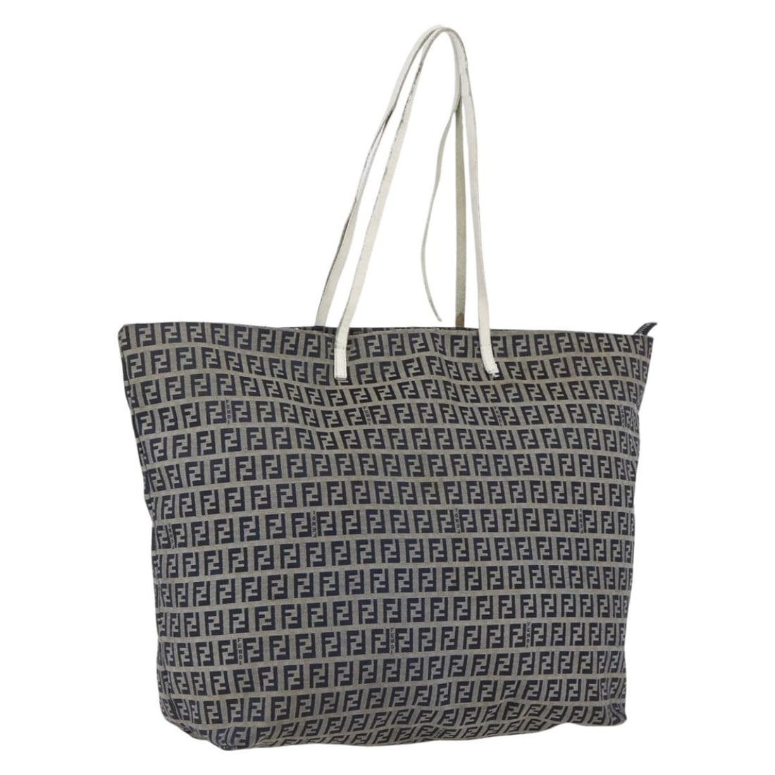 Fendi Zucchino Canvas Navy and Silver Tote Bag from Italy: Fendi Zucchino Canvas Navy and Silver Tote Bag from Italy This FENDI Zucchino Canvas tote bag features a navy and silver color scheme and is crafted from the brand's signature Zucchino canvas. The bag