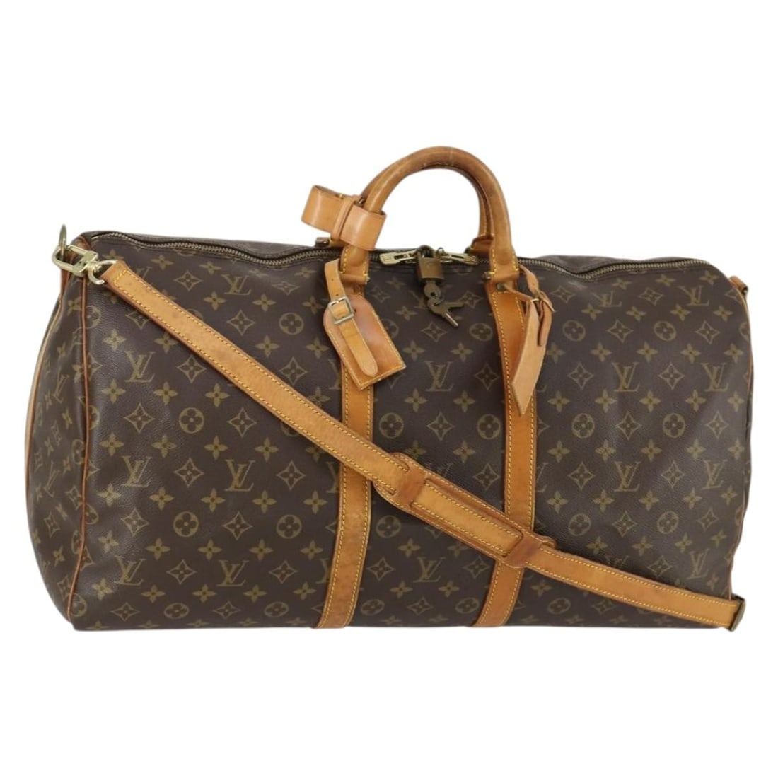 Louis Vuitton Keepall Bandouliere 55 Monogram Canvas Boston Bag M41414 with Accessories: Louis Vuitton Keepall Bandouliere 55 Monogram Canvas Boston Bag M41414 with Accessories This is a Louis Vuitton Monogram Keepall Bandouliere 55 Boston Bag, crafted from signature monogram canvas with
