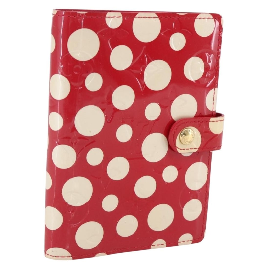 LOUIS VUITTON Vernis Yayoi Kusama Red Day Planner Cover M91518 Auth: LOUIS VUITTON Vernis Yayoi Kusama Red Day Planner Cover M91518 Auth Elevate your organizational style with this authentic LOUIS VUITTON Vernis Yayoi Kusama Agenda PM Day Planner Cover. Crafted from lu