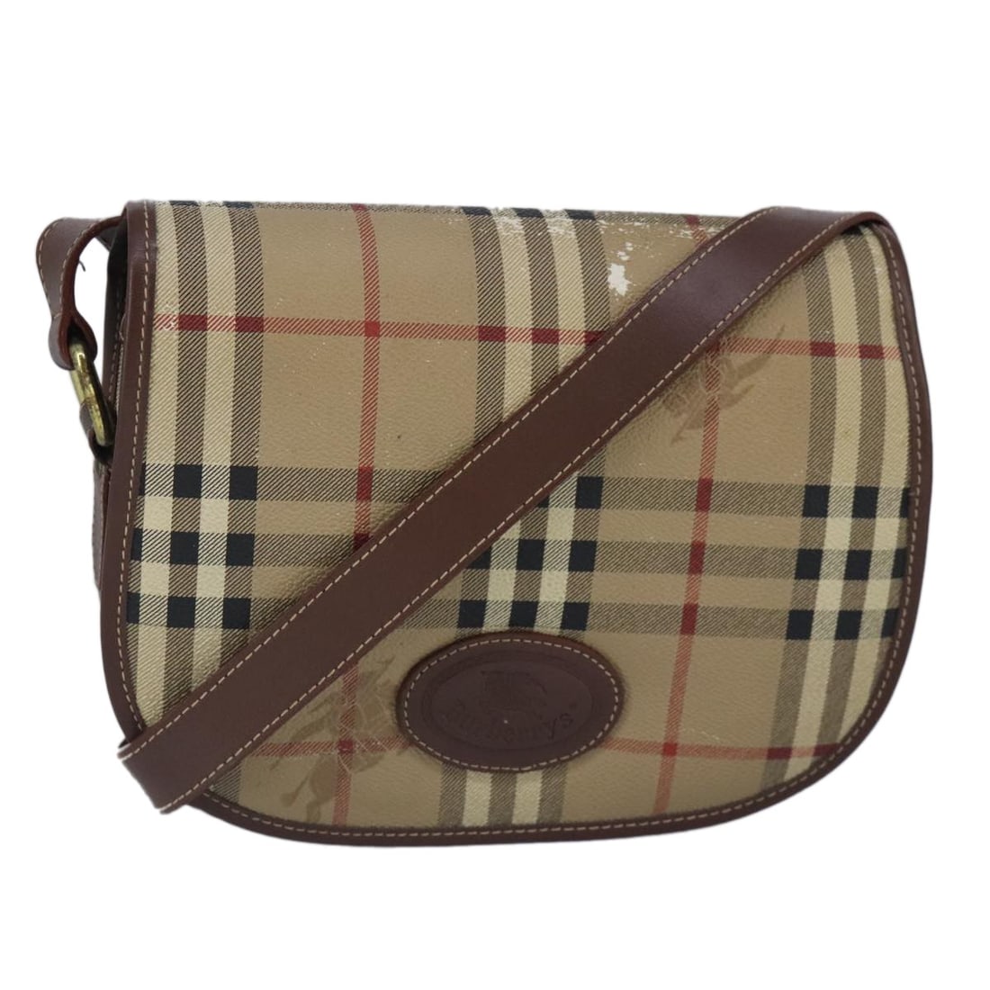 Burberrys Nova Check Beige Leather Shoulder Bag Made in Italy (1 of 18)