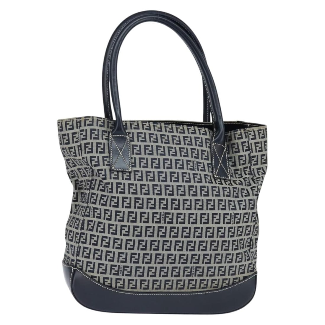 Fendi Zucchino Canvas Tote Bag Navy Silver Italy Auth 150033: Fendi Zucchino Canvas Tote Bag Navy Silver Italy Auth 150033 Elevate your style with this authentic FENDI Zucchino Canvas Tote Bag, crafted in Italy. Featuring a chic navy and silver design, this tote