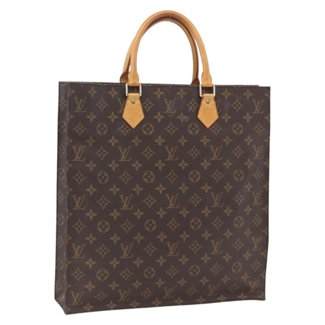 Louis Vuitton Sac Plat Monogram Canvas M51140 Tote Handbag France: Louis Vuitton Sac Plat Monogram Canvas M51140 Tote Handbag France This Louis Vuitton Monogram Sac Plat hand bag is crafted from iconic Monogram canvas and features a spacious, structured design. The e