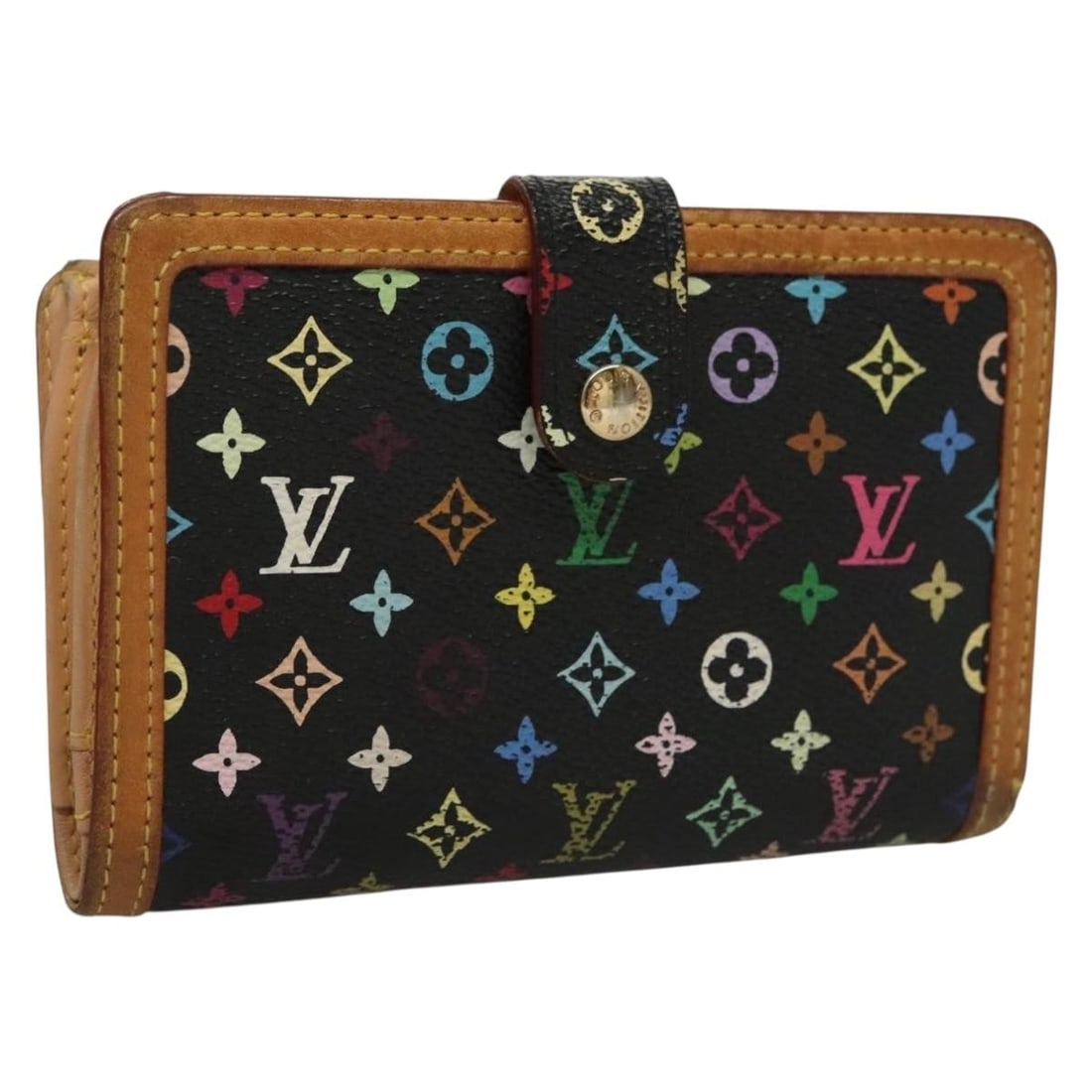LOUIS VUITTON Multicolor Bifold Wallet M92988 Black Canvas Auth: LOUIS VUITTON Multicolor Bifold Wallet M92988 Black Canvas Auth This LOUIS VUITTON Multicolor Portefeuille Viennois Wallet is a stylish bifold wallet crafted from Monogram Multicolor Canvas, featuring