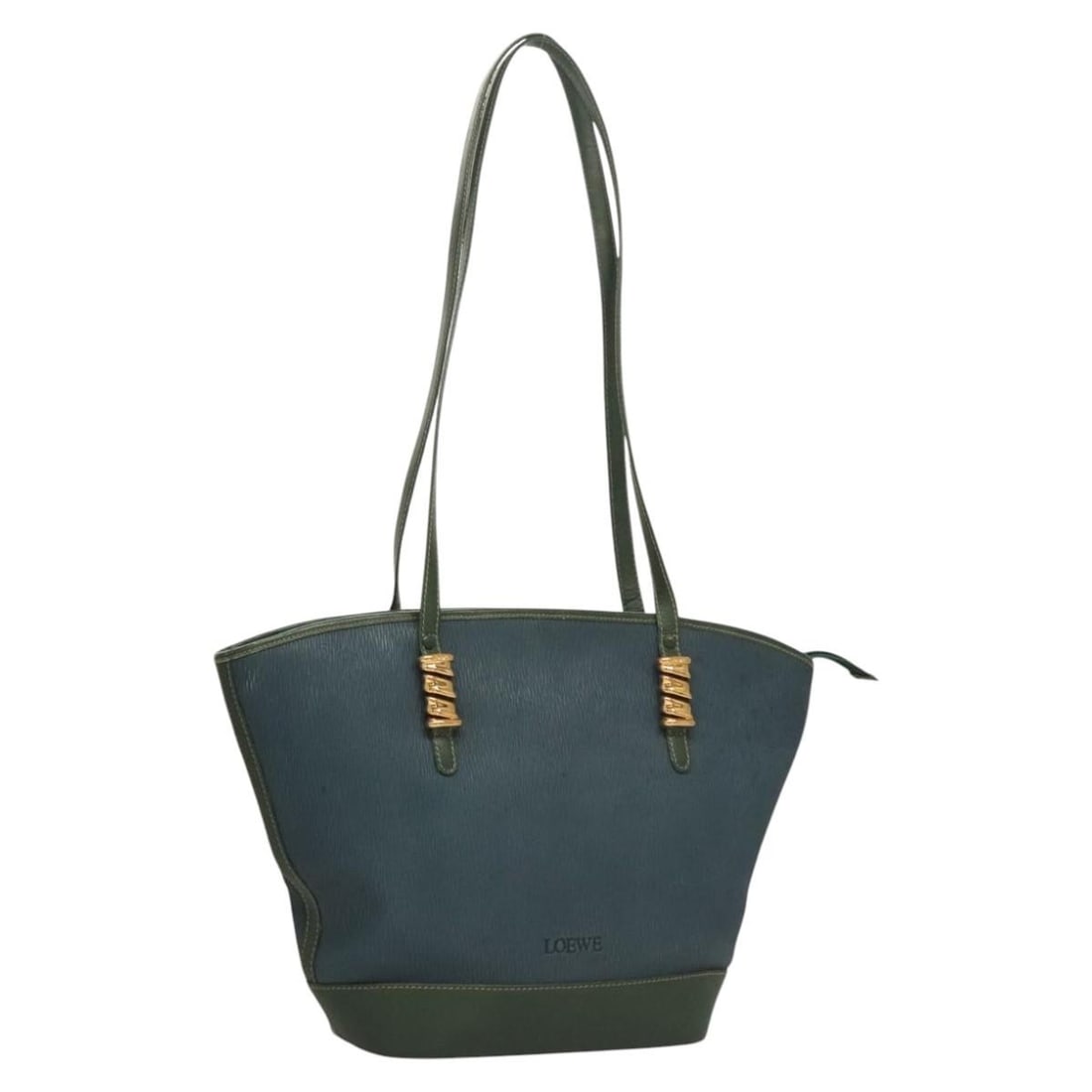 LOEWE Velazquez Leather Shoulder Bag Blue Gold Auth MY227 Spain: LOEWE Velazquez Leather Shoulder Bag Blue Gold Auth MY227 Spain Introducing the LOEWE Velazquez Shoulder Bag, a stunning accessory crafted from high-quality leather, featuring an elegant blue and gold