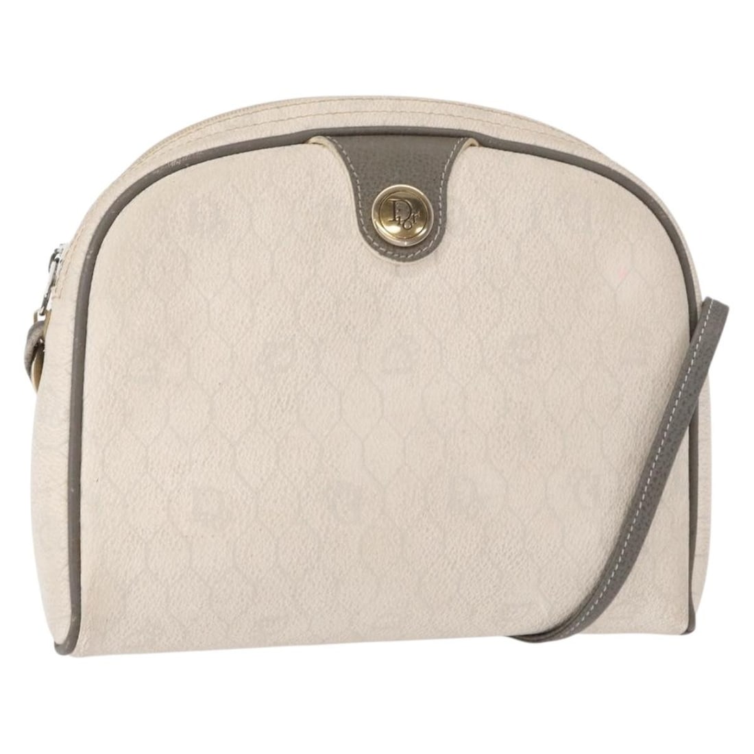 Christian Dior White Gold Honeycomb PVC Shoulder Bag Auth: Christian Dior White Gold Honeycomb PVC Shoulder Bag Auth This stylish Christian Dior Honeycomb Canvas Shoulder Bag is a chic accessory that showcases a sophisticated blend of white PVC leather and ho