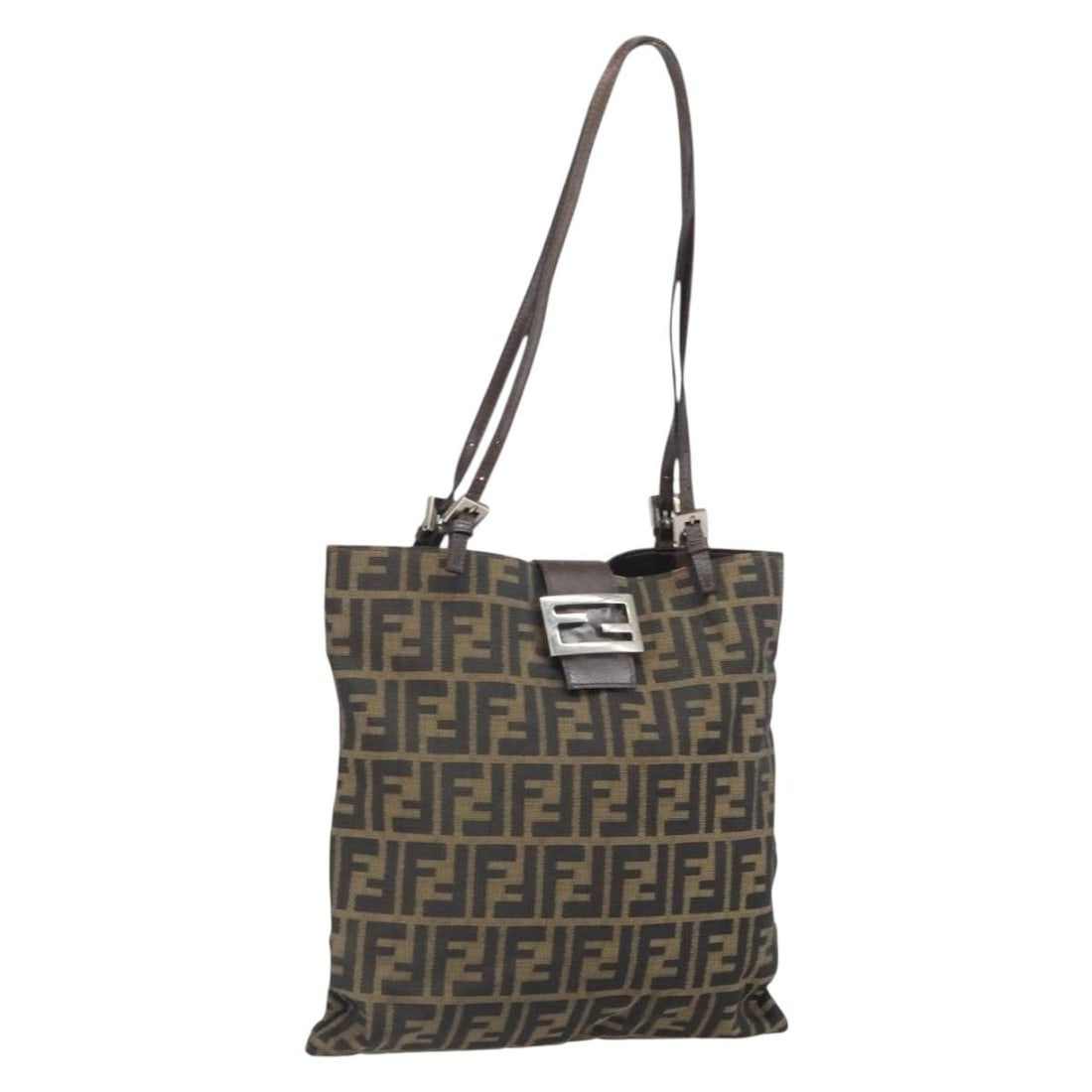 Fendi Mamma Tote Bag Zucca Canvas Black and Brown Italy (1 of 18)