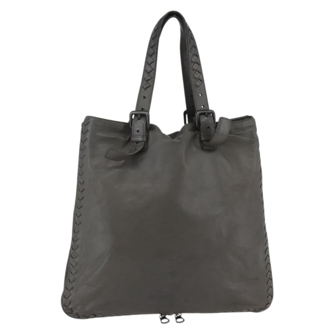 Bottega Veneta Intrecciato Gray Leather Tote Bag Authentic (1 of 18)