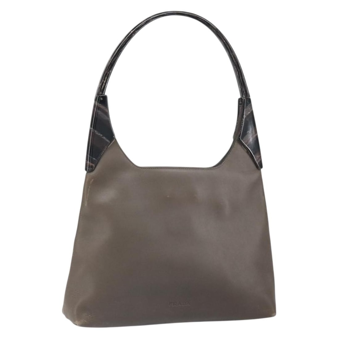 Brown Leather PRADA Shoulder Bag with Guarantee Card: Brown Leather PRADA Shoulder Bag with Guarantee Card This PRADA shoulder bag features brown leather construction with a classic silhouette. The bag is made in Italy and offers a generous interior, mak
