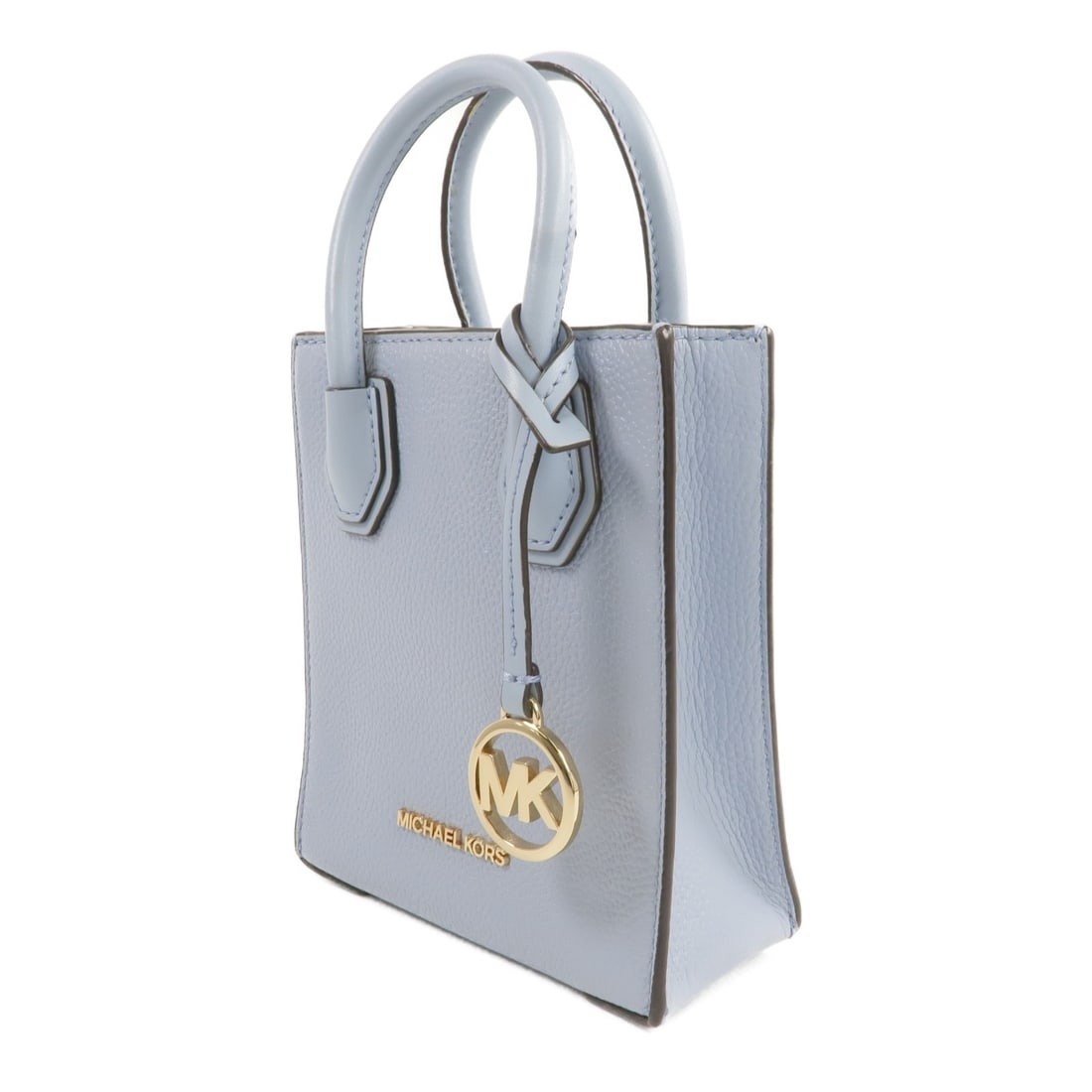 Michael Kors Blue Calfskin Two Way Shoulder Handbag with Gold Hardware - 2