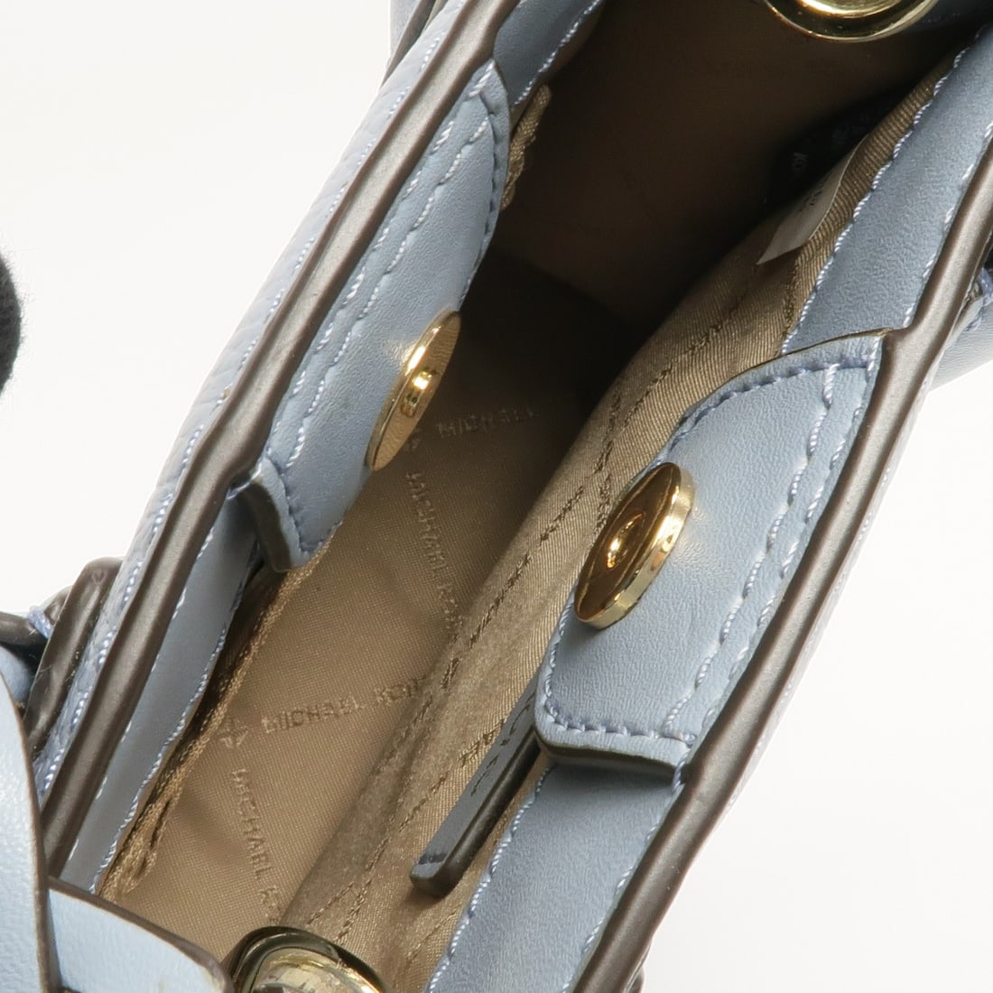 Michael Kors Blue Calfskin Two Way Shoulder Handbag with Gold Hardware - 5