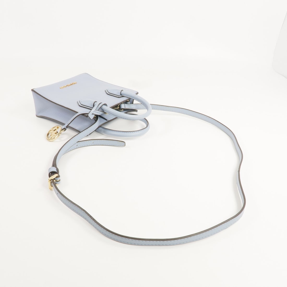 Michael Kors Blue Calfskin Two Way Shoulder Handbag with Gold Hardware - 8