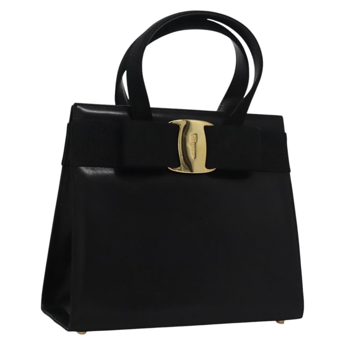 Salvatore Ferragamo Vala Black Leather Hand Bag Gold Hardware Italy: Salvatore Ferragamo Vala Black Leather Hand Bag Gold Hardware Italy This Salvatore Ferragamo Vala Hand Bag is a stylish accessory crafted from high-quality leather in a chic black and gold color schem