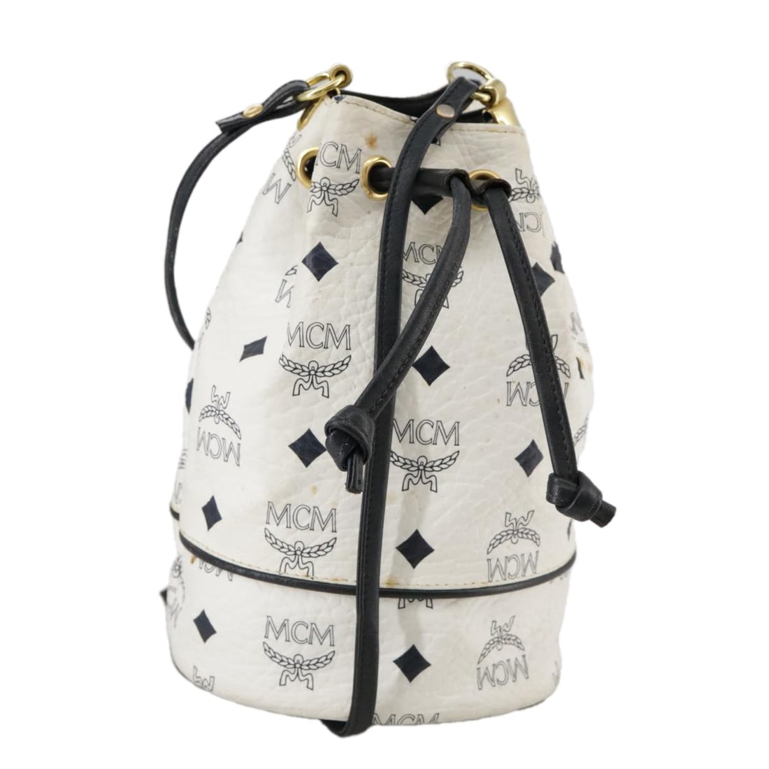 MCM Vicetos Logogram White PVC Leather Shoulder Bag (1 of 18)