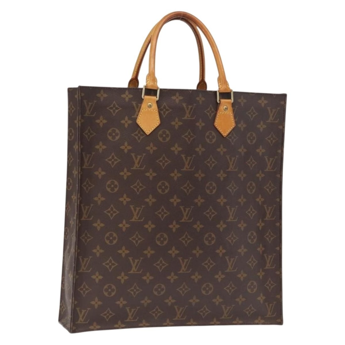 Louis Vuitton Sac Plat Monogram Canvas M51140 French Handbag: Louis Vuitton Sac Plat Monogram Canvas M51140 French Handbag This Louis Vuitton Monogram Sac Plat handbag features the classic Monogram canvas exterior, with a spacious and structured design. Made in