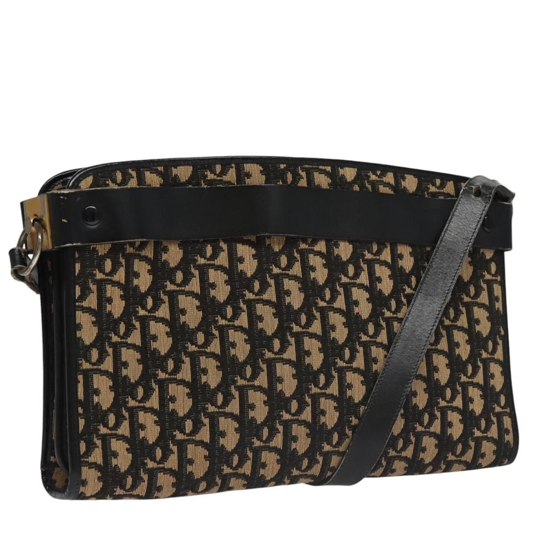 Christian Dior Trotter Canvas Navy Shoulder Bag Made in France: Christian Dior Trotter Canvas Navy Shoulder Bag Made in France This elegant Christian Dior Trotter Canvas Shoulder Bag showcases a chic navy exterior, perfect for any stylish ensemble. Crafted in Fran