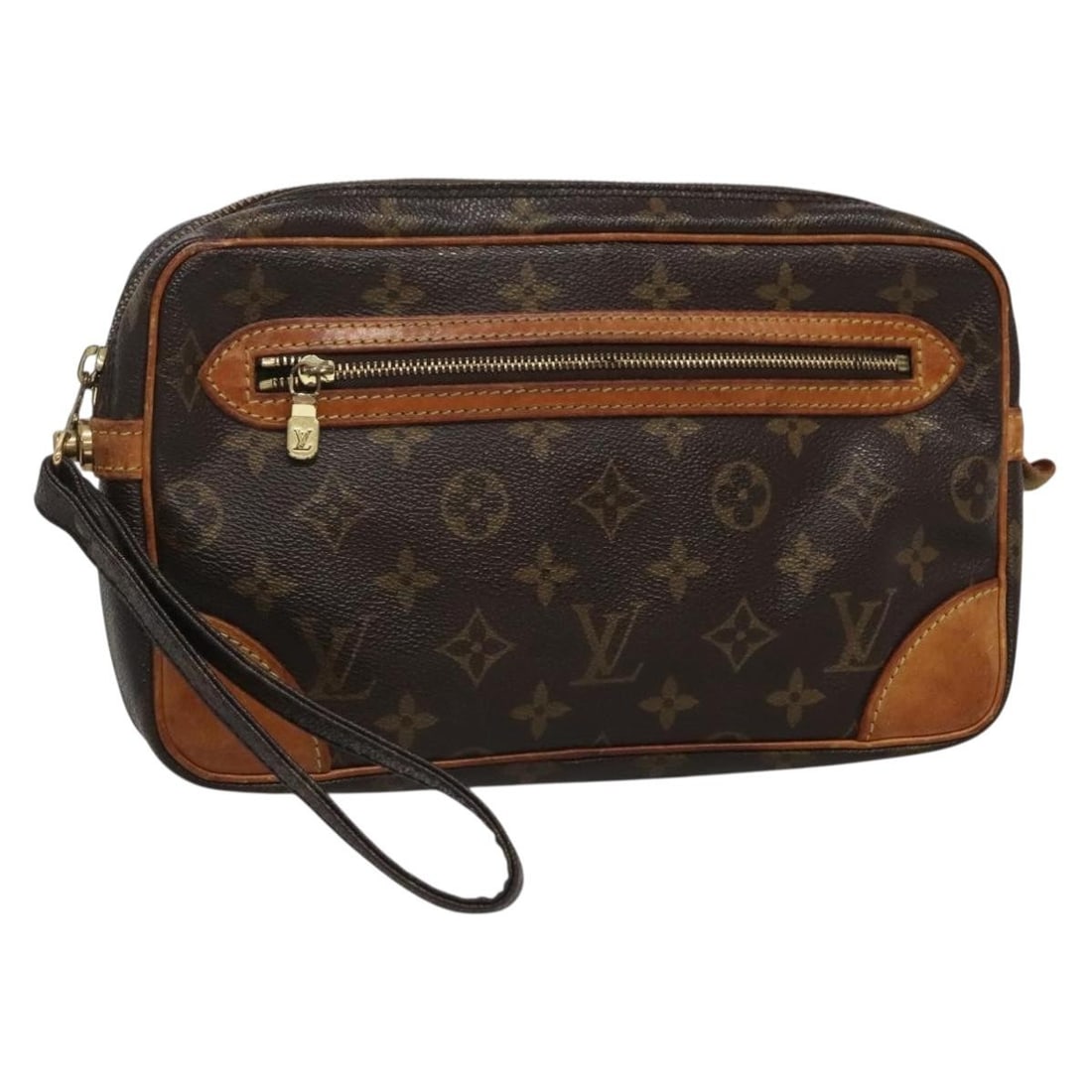 LOUIS VUITTON Monogram Marly Dragonne GM Clutch Bag M51825 France: LOUIS VUITTON Monogram Marly Dragonne GM Clutch Bag M51825 France This authentic Louis Vuitton Monogram Marly Dragonne GM Clutch Bag is a stylish accessory crafted from durable monogram canvas. Design