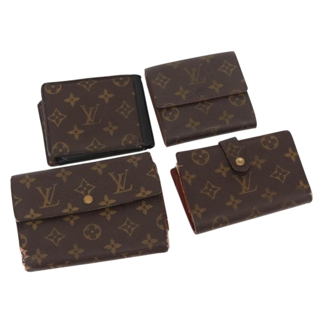 LOUIS VUITTON Monogram Wallet 4 Piece Set Authenticated: LOUIS VUITTON Monogram Wallet 4 Piece Set Authenticated This LOUIS VUITTON Monogram Wallet 4 Set is crafted from iconic Monogram Canvas, showcasing a classic design that embodies luxury and sophistica