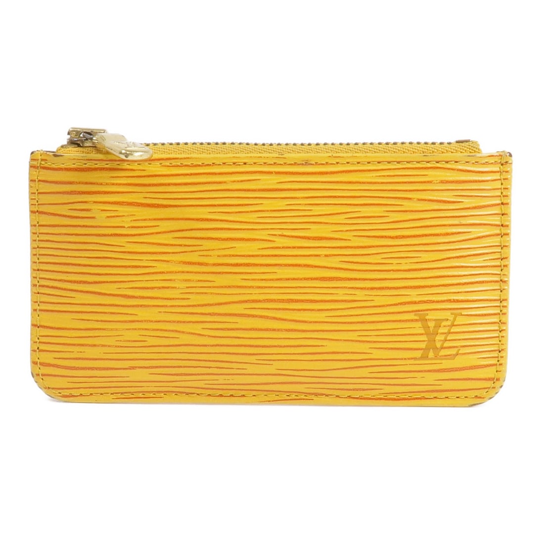 LOUIS VUITTON LV GHW Coin Purse M63809 Epi Leather Yellow: LOUIS VUITTON LV GHW Coin Purse M63809 Epi Leather Yellow This Louis Vuitton coin purse is crafted from durable calfskin leather in a vibrant yellow hue. Designed for style and functionality, this pur