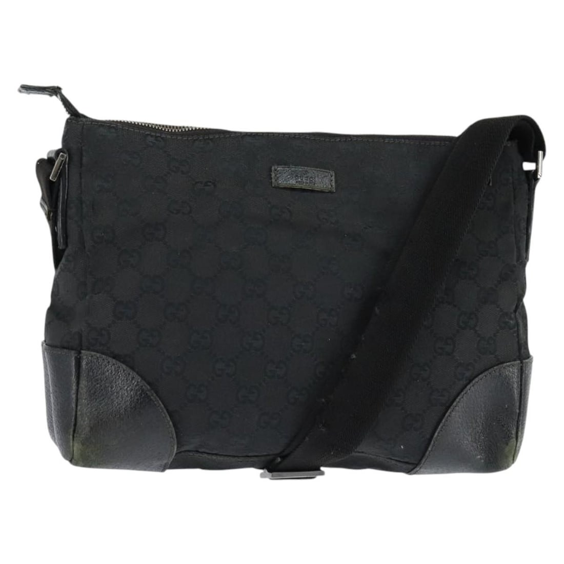GUCCI GG Canvas Shoulder Bag Black Silver 114273 Made in Italy: GUCCI GG Canvas Shoulder Bag Black Silver 114273 Made in Italy This elegant GUCCI shoulder bag showcases the iconic GG canvas in a striking black and silver color palette. Crafted in Italy, this styli