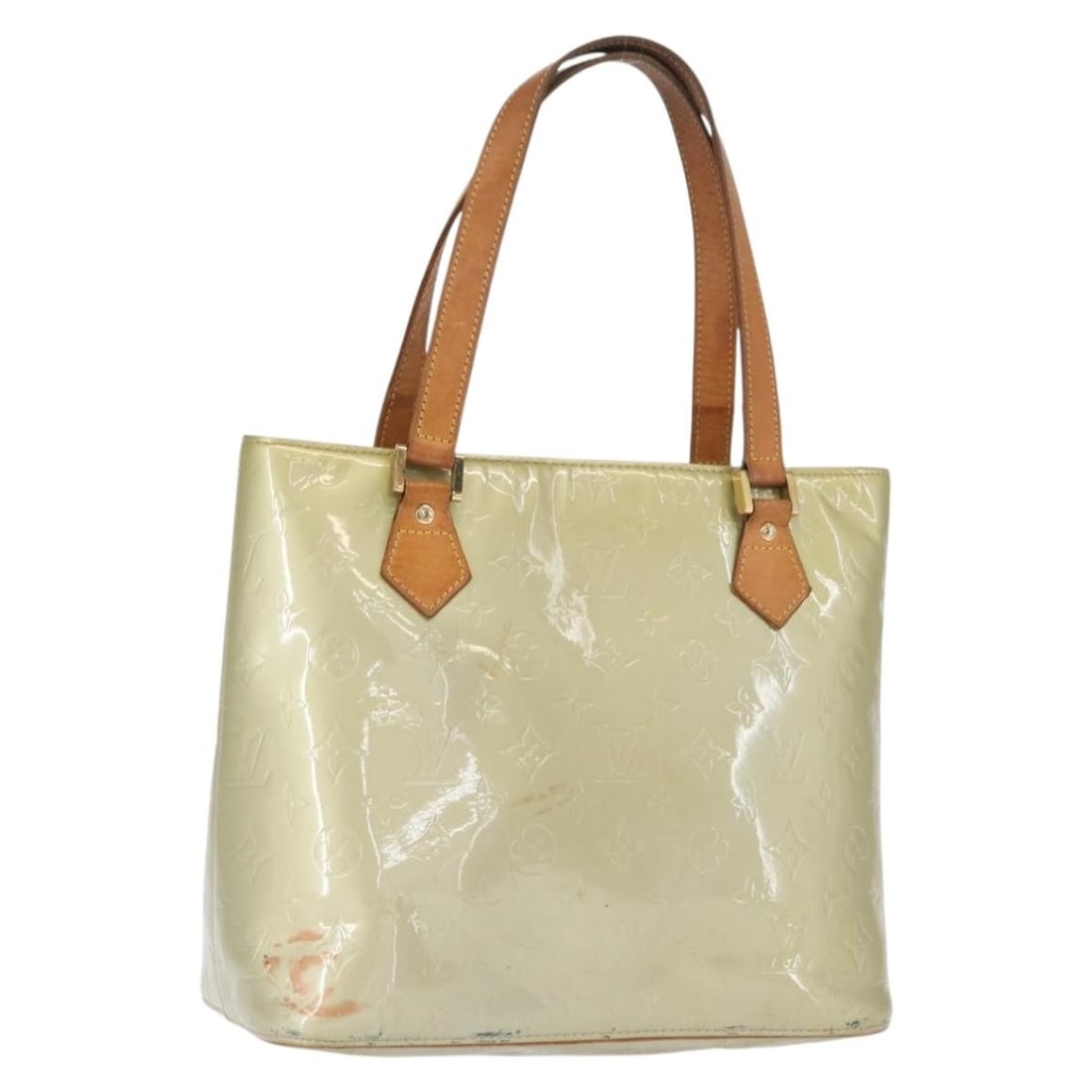 Louis Vuitton Houston Gris Patent Leather Monogram M91053 Shoulder Bag: Louis Vuitton Houston Gris Patent Leather Monogram M91053 Shoulder Bag This is a Louis Vuitton Houston hand bag in Gris from the Monogram Vernis collection. Crafted from patent leather, the bag featur