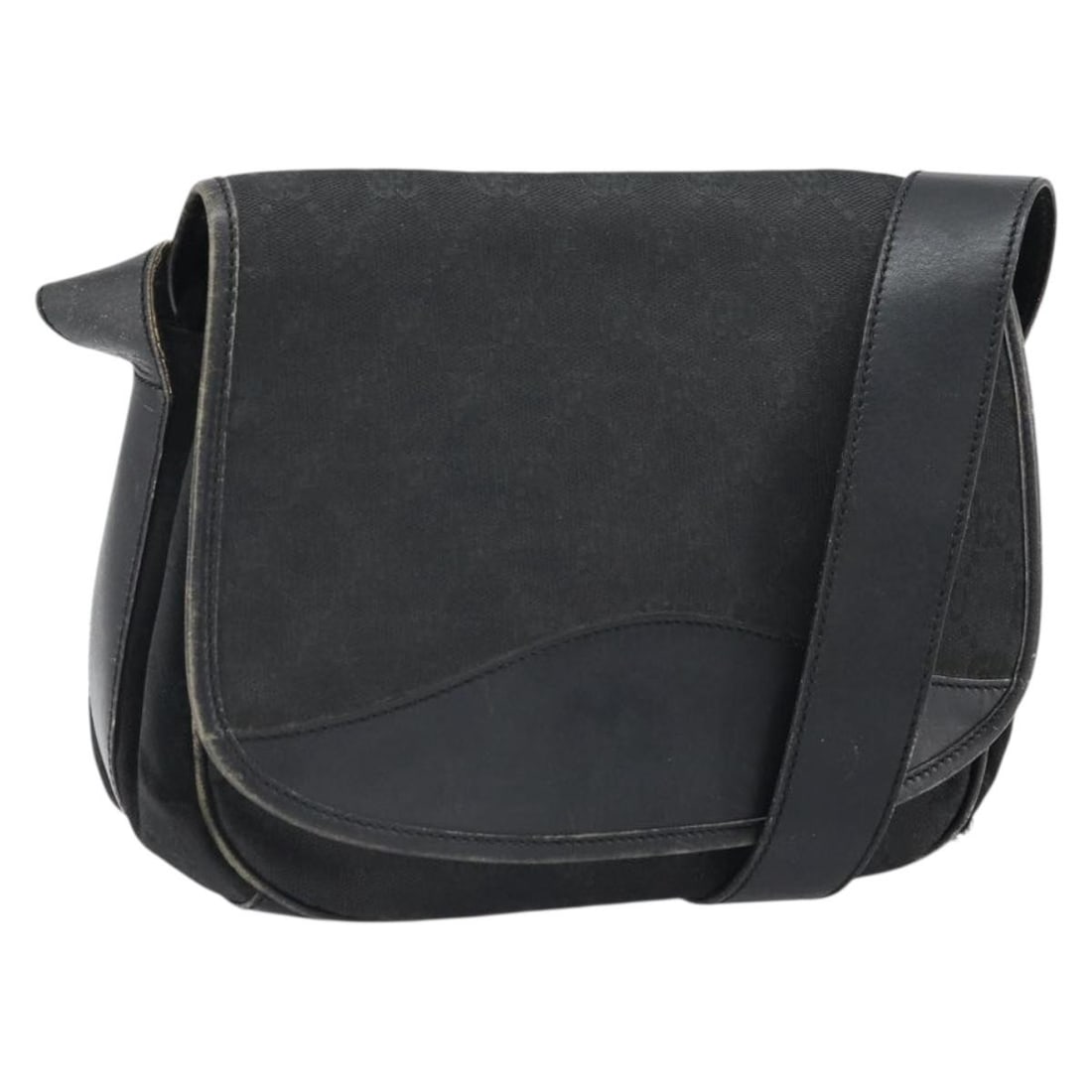 Black GG Canvas Gucci Shoulder Bag with Silver Accents 001 2855 1625 0: Black GG Canvas Gucci Shoulder Bag with Silver Accents 001 2855 1625 0 This is a GUCCI shoulder bag crafted from signature GG Canvas in black and silver tones. Made in Italy, this bag features an adju