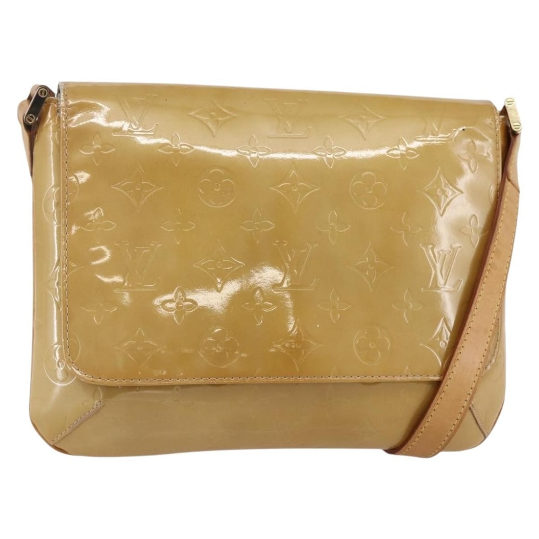 LOUIS VUITTON Thompson Street Bag Gris Patent Leather M91008 Auth: LOUIS VUITTON Thompson Street Bag Gris Patent Leather M91008 Auth Introducing the LOUIS VUITTON Monogram Vernis Thompson Street Bag in a chic Gris color, crafted from luxurious patent leather. This st