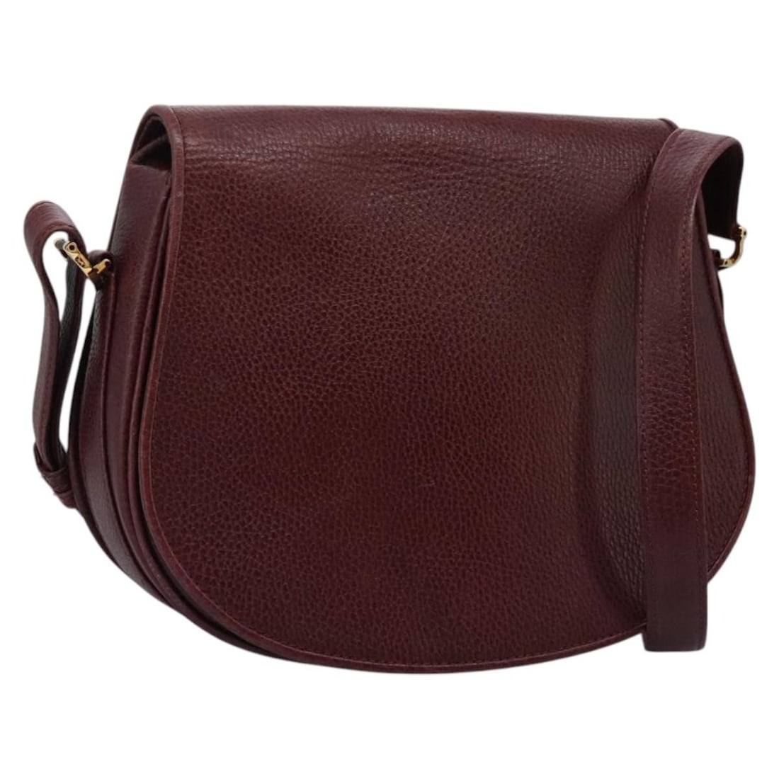 CARTIER Must Line Leather Shoulder Bag Bordeaux Gold Made in Italy: CARTIER Must Line Leather Shoulder Bag Bordeaux Gold Made in Italy This exquisite CARTIER Must Line Shoulder Bag is crafted from high-quality leather in a striking bordeaux and gold color combination.