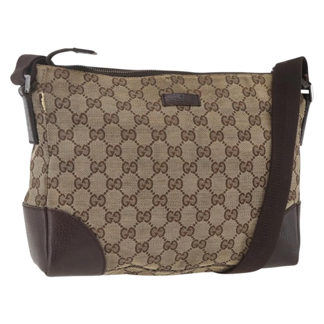 Beige Silver GG Canvas Gucci Shoulder Bag Model 114273 Made in Italy (1 of 18)