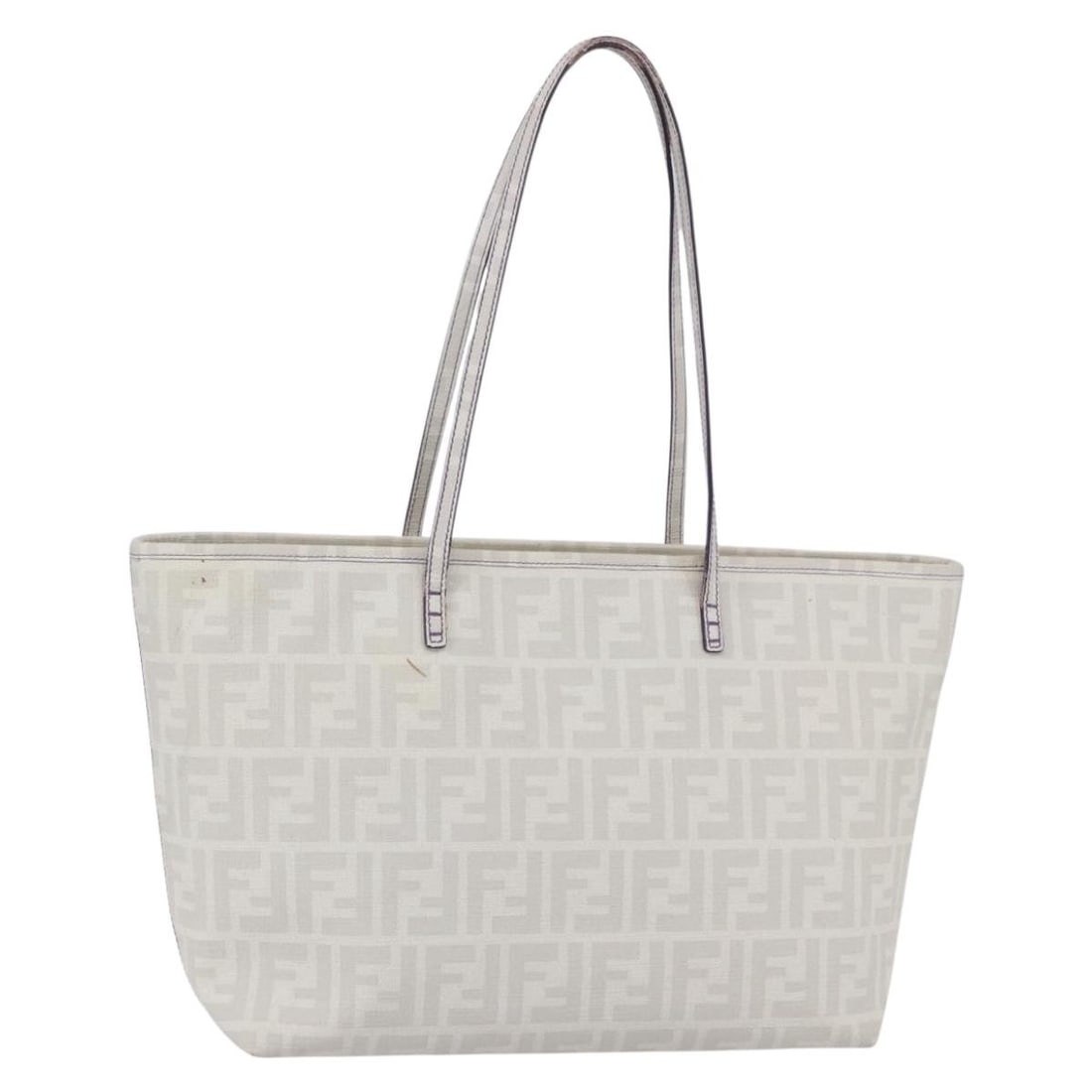 FENDI Zucca Canvas Tote Bag White Gold Made in Italy: FENDI Zucca Canvas Tote Bag White Gold Made in Italy This FENDI Zucca Canvas Tote Bag combines luxury and style with its elegant white and gold color scheme. Crafted in Italy from durable Zucca canvas
