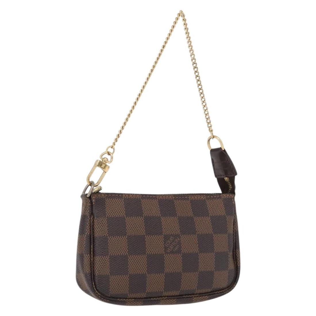 Mini Pochette Accessoires Pouch by Louis Vuitton Damier Ebene Canvas N58009: Mini Pochette Accessoires Pouch by Louis Vuitton Damier Ebene Canvas N58009 This Louis Vuitton Mini Pochette Accessoires pouch features the iconic Damier Ebene canvas exterior in a compact and versati