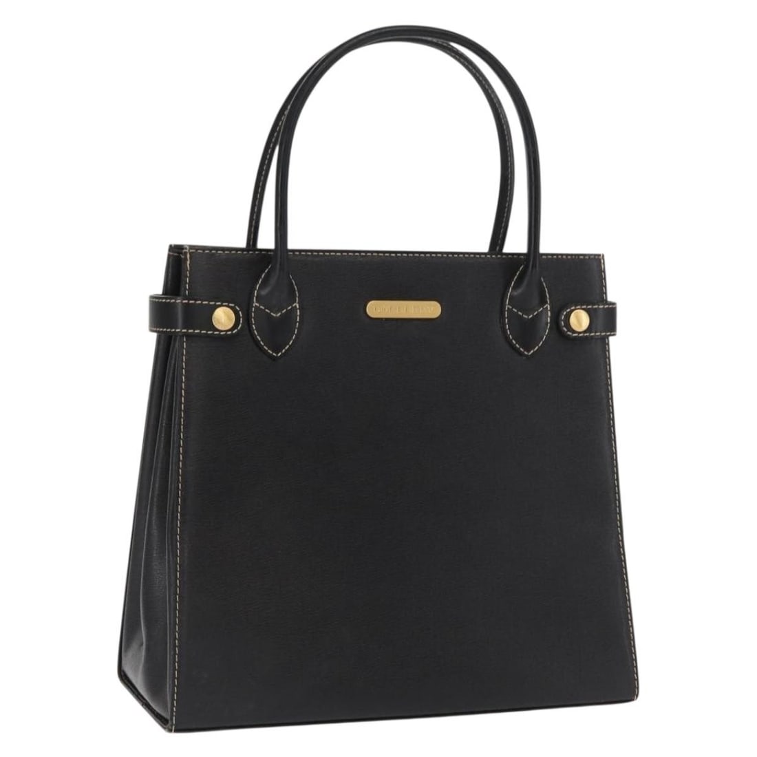 Burberry Black Leather Handbag with Gold Accents (1 of 18)