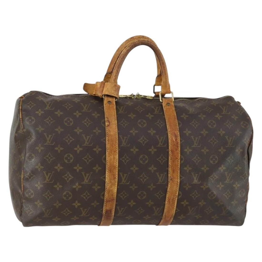 Louis Vuitton Keepall 50 Monogram Canvas Boston Travel Bag M41426: Louis Vuitton Keepall 50 Monogram Canvas Boston Travel Bag M41426 This Louis Vuitton Monogram Keepall 50 Boston Bag is crafted from signature Monogram canvas and features natural leather trim. The bag