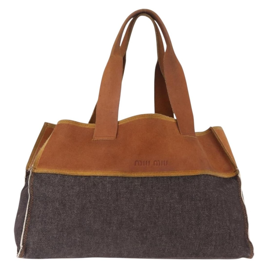 Miu Miu Black Denim Hand Bag Auth Italy Canvas 159796: Miu Miu Black Denim Hand Bag Auth Italy Canvas 159796 This stylish Miu Miu Hand Bag combines a chic design with practical functionality. Crafted in Italy, this black canvas handbag features a spacious