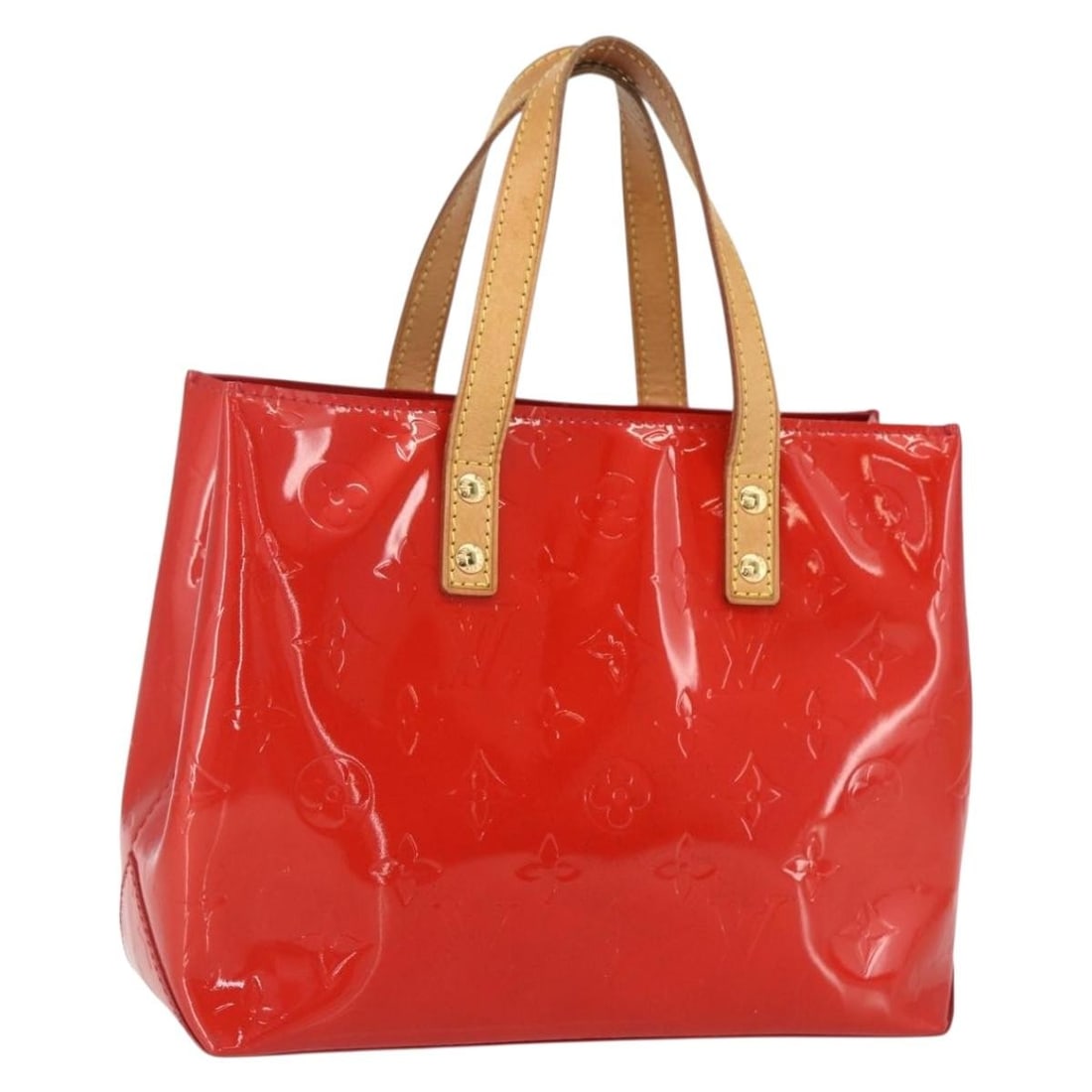 Louis Vuitton Reade PM Monogram Vernis Red Patent Leather Handbag M91088: Louis Vuitton Reade PM Monogram Vernis Red Patent Leather Handbag M91088 This Louis Vuitton Monogram Vernis Reade PM handbag is crafted from red patent leather and features a compact silhouette. The b